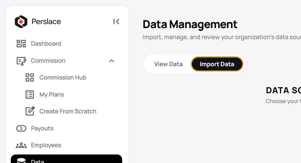 Active Perslace data-source connection showing status and timing